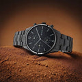 Titan Workwear Multifunction Black Dial Black Metal Strap Watch For Men nt1803nm01
