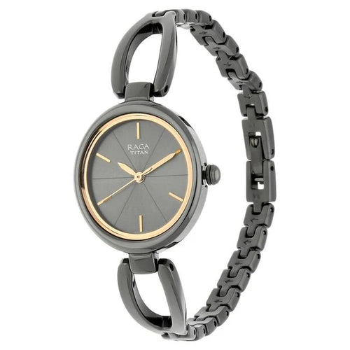 Titan Raga Viva Anthracite Dial Women Watch With Metal Strap nt2579qm01 Women's Watch
