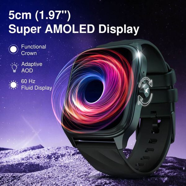 Fastrack New Astor FS1 PRO Smartwatch, Large Super AMOLED Display 5 CM AOD 38151pp01k Unisex Watch