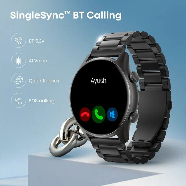 Fastrack Astor FR2 Pro Smart Watch with 3.63 cm AMOLED Display 38156nm01k Unisex Watch