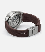 Robras Premium Skeleton Chronograph Watch – Brown Strap Edition