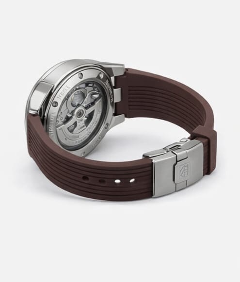 Robras Premium Skeleton Chronograph Watch – Brown Strap Edition