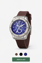 Robras Premium Skeleton Chronograph Watch – Brown Strap Edition