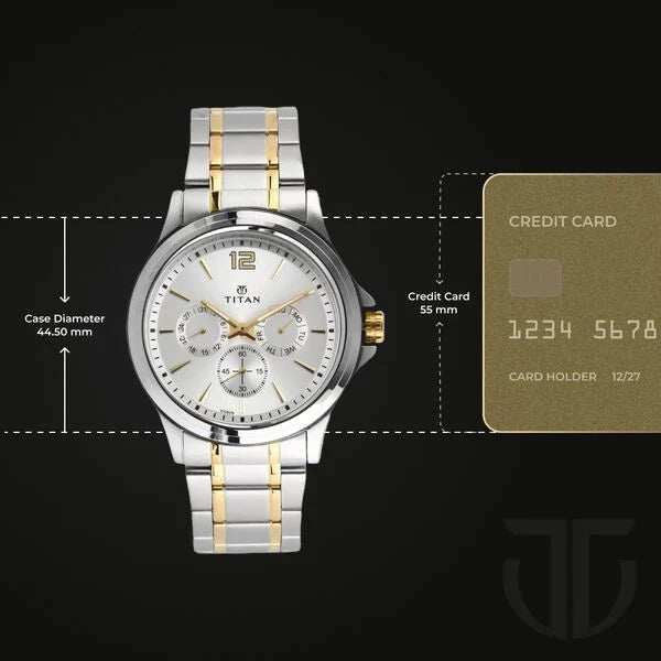 Titan Workwear Silver Dial Quartz Multifunction Stainless Steel Strap watch for Men
NT1698bm01